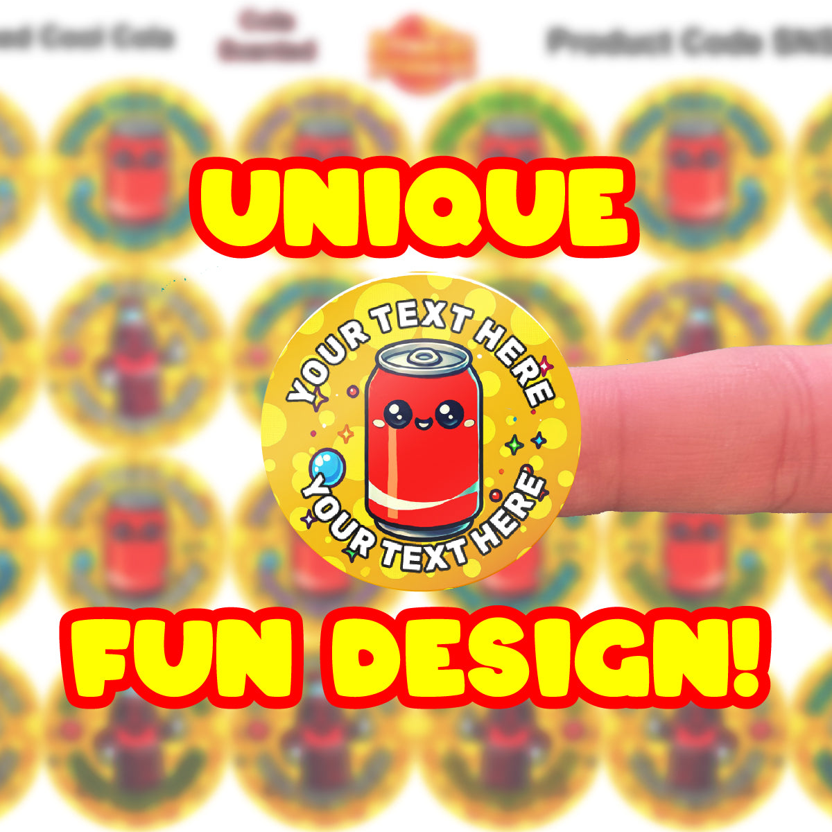 120 Cool Cola Scented Personalised Stickers - Personalised 30mm Scented Stickers - For Teachers Nursery Parents