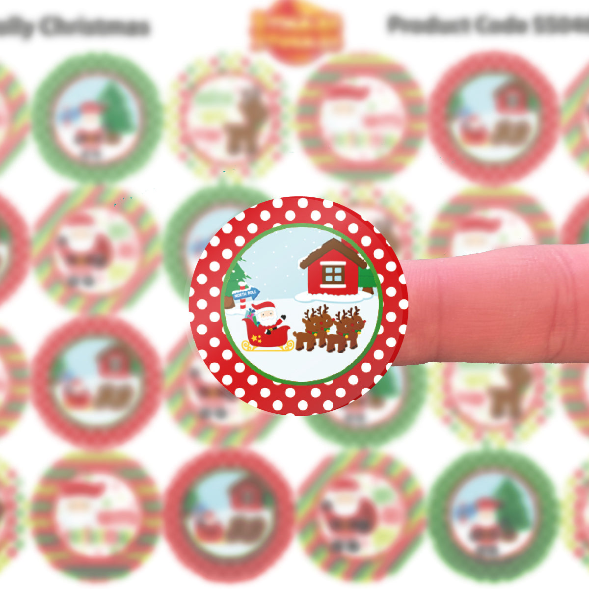144 Jolly Christmas 30mm Children's Reward Santa Stickers for Teachers or Parents