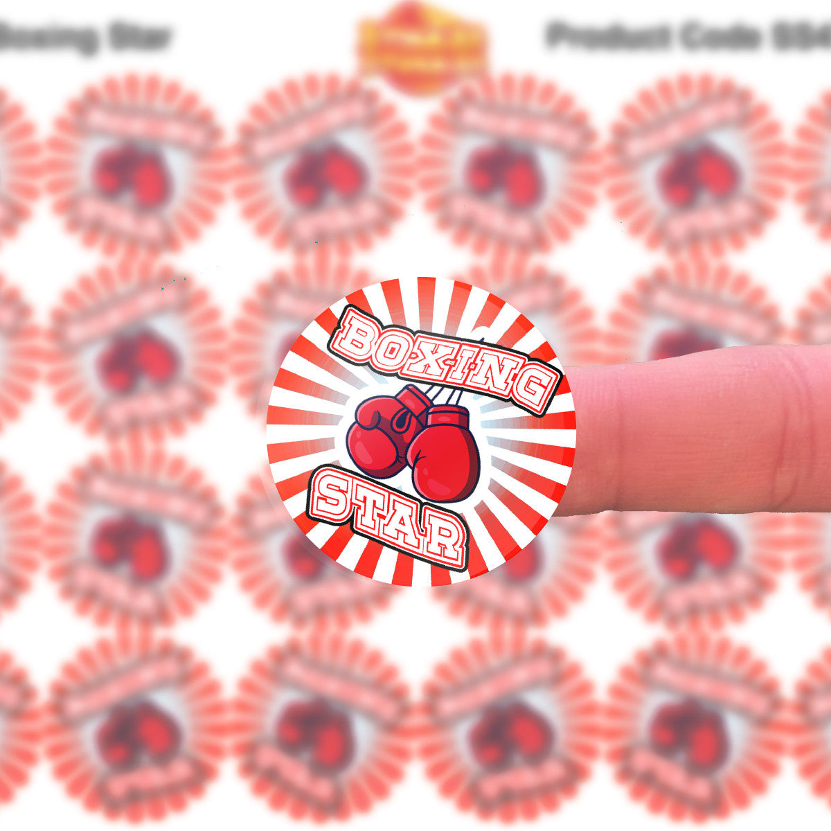 144 Boxing Star - 30mm - Glossy Reward Stickers for Teachers, Parents, School