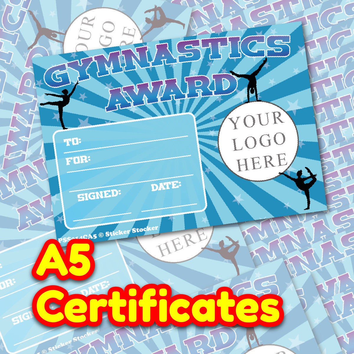 Personalised Gymnastics Award certificates for school teachers, 250gsm A5 silk finish Photo Paper