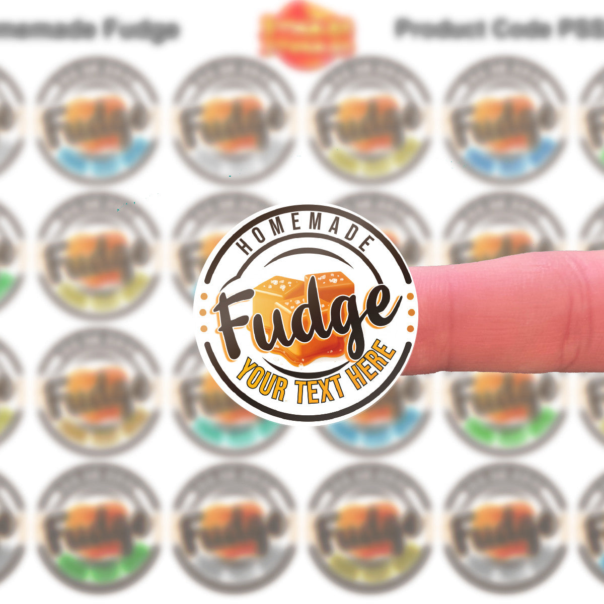 144 Personalised Homemade Fudge 30mm Reward Stickers for Small Businesses, Childrens Crafts, Baking