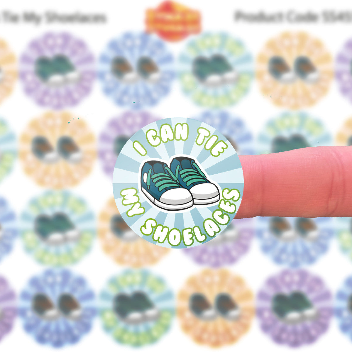 144 I Can Tie My Shoelaces 30 mm Reward Stickers for Teachers and Parents