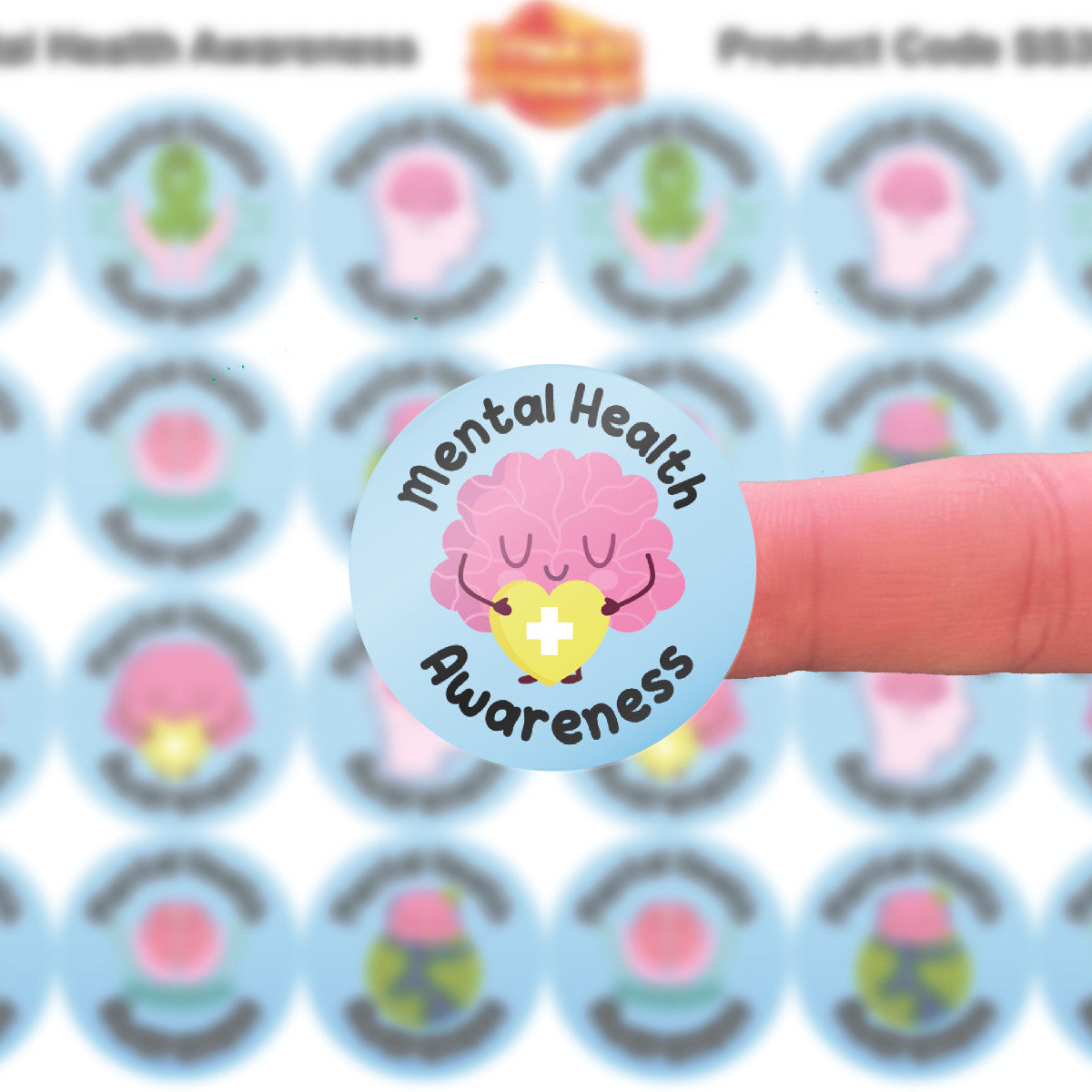 Sticker Stocker 144 Mental Health Awareness 30mm Stickers for School Teachers, Nurses and Parents