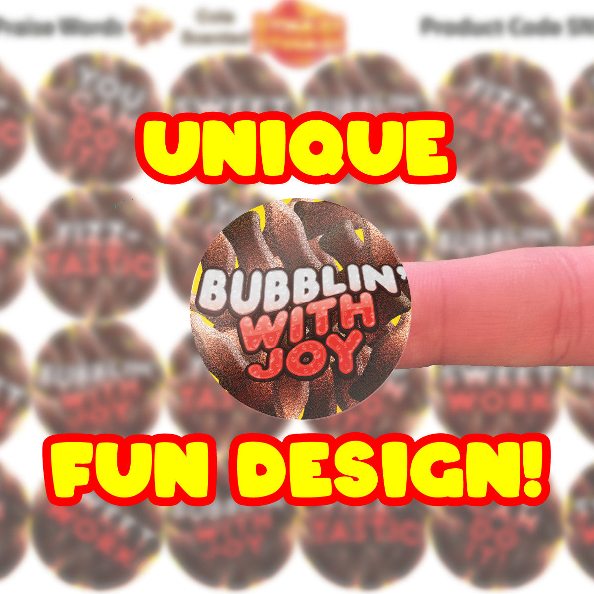 120 Cola Bottle Praise Words Scented 30mm Reward Stickers for Teachers, Parents and Party Bags