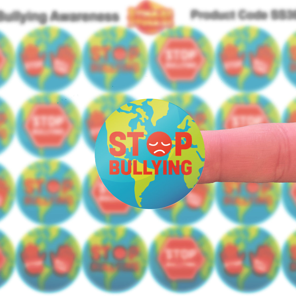 144 Anti-Bullying Awareness Award 30 mm Reward Stickers for School, Parents, Teachers