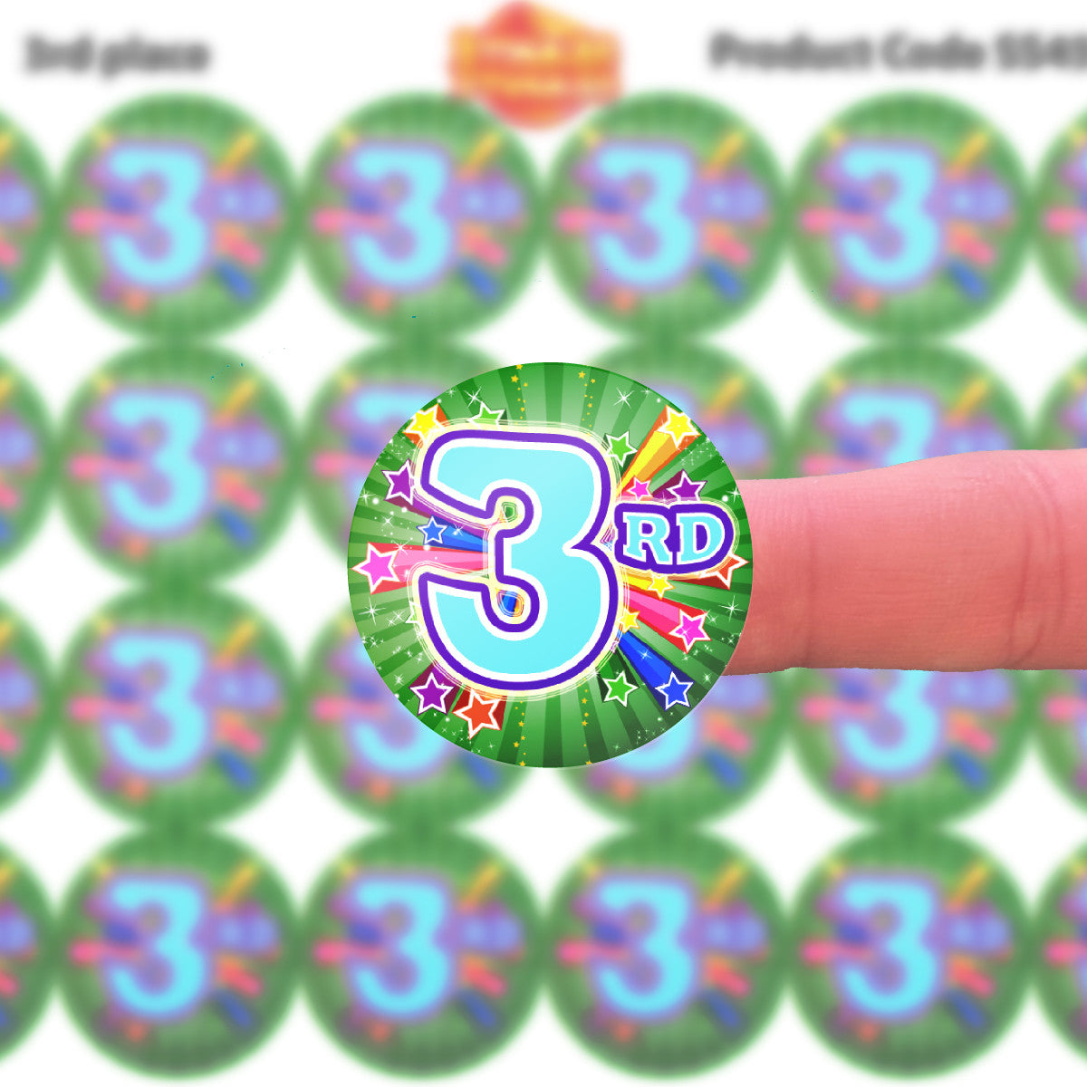 Sticker Stocker 144 3rd place Sports Day Star 30 mm Reward Stickers for Teachers, Parents and Schools