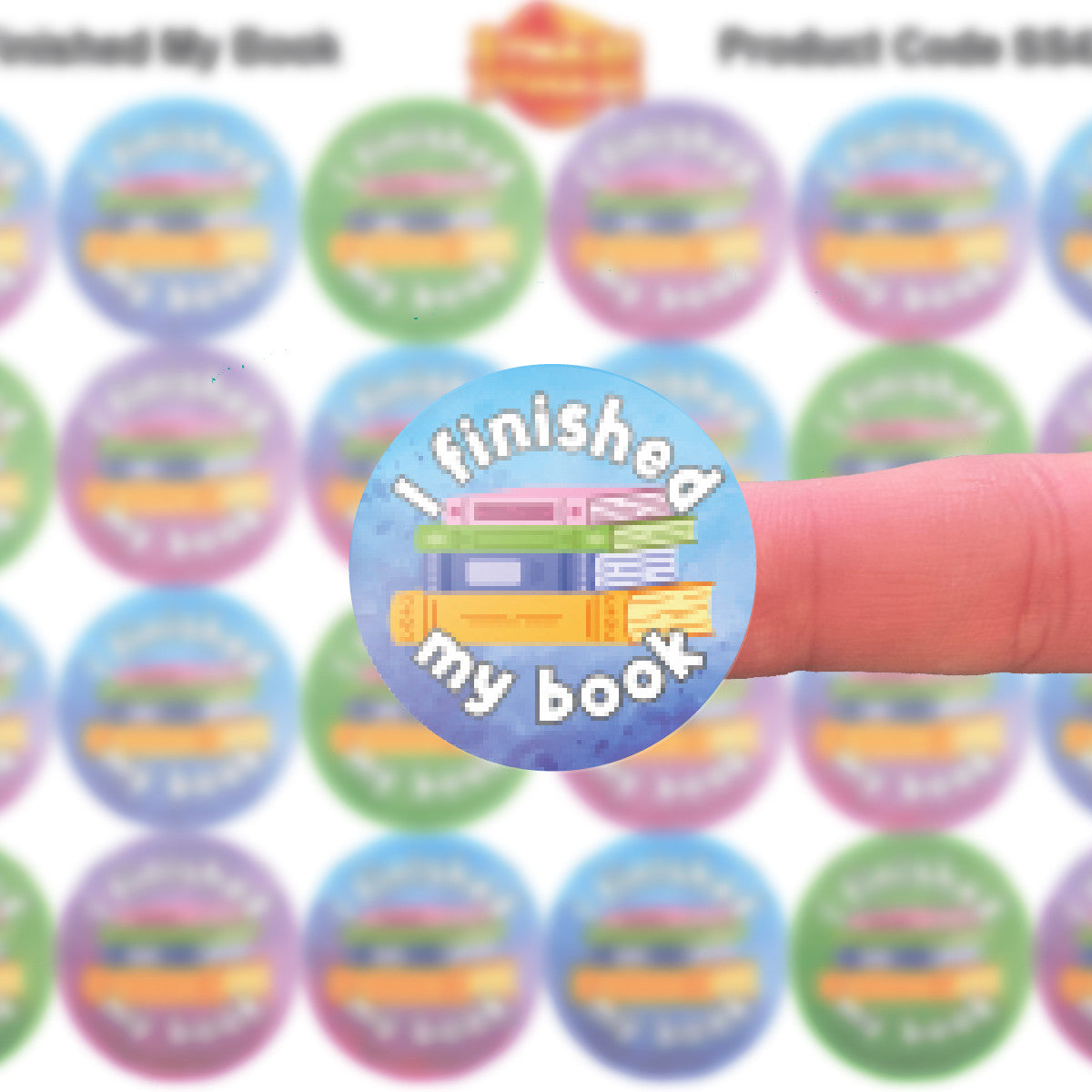 144 I Finished My Book Reward Stickers 30mm Positivity Reward Stickers for Teachers or Parents