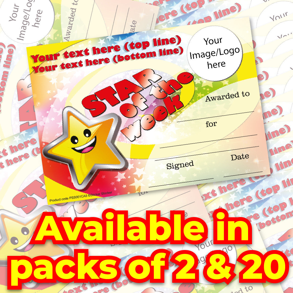 Sticker Stocker Personalised Star of the week for school teachers, A5 silk finish Photo Paper
