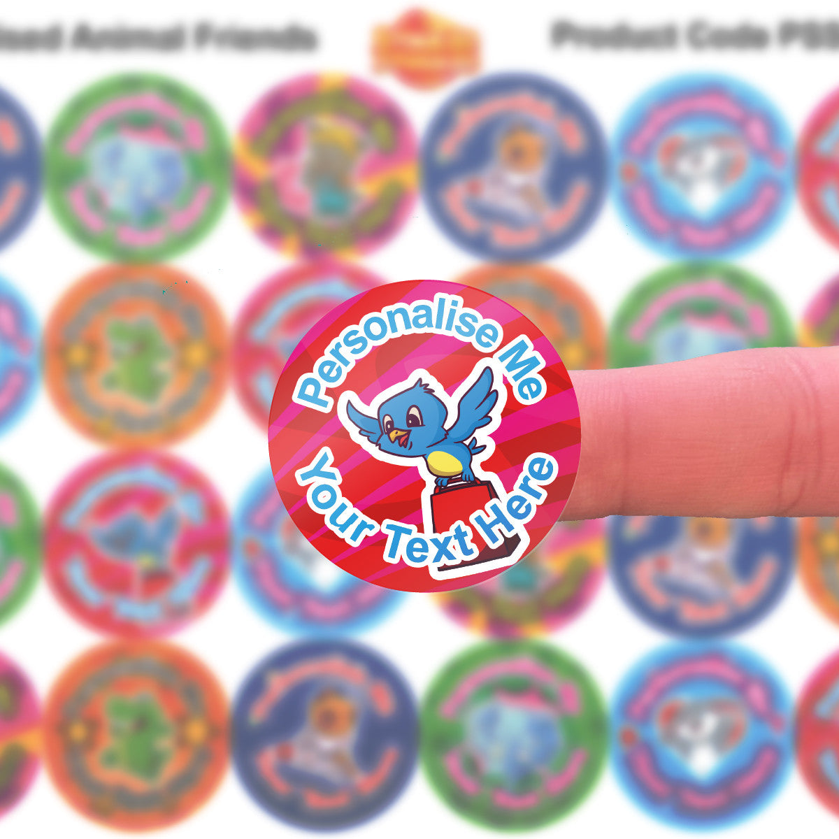 Sticker Stocker - 144 Personalised 30mm Animal Friends Reward Stickers for School Teachers, Parents and Nursery