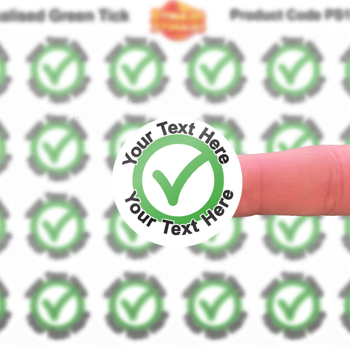 Sticker Stocker 144 Personalised Green Tick 30mm Reward Stickers for School Teachers, Parents and Nursery