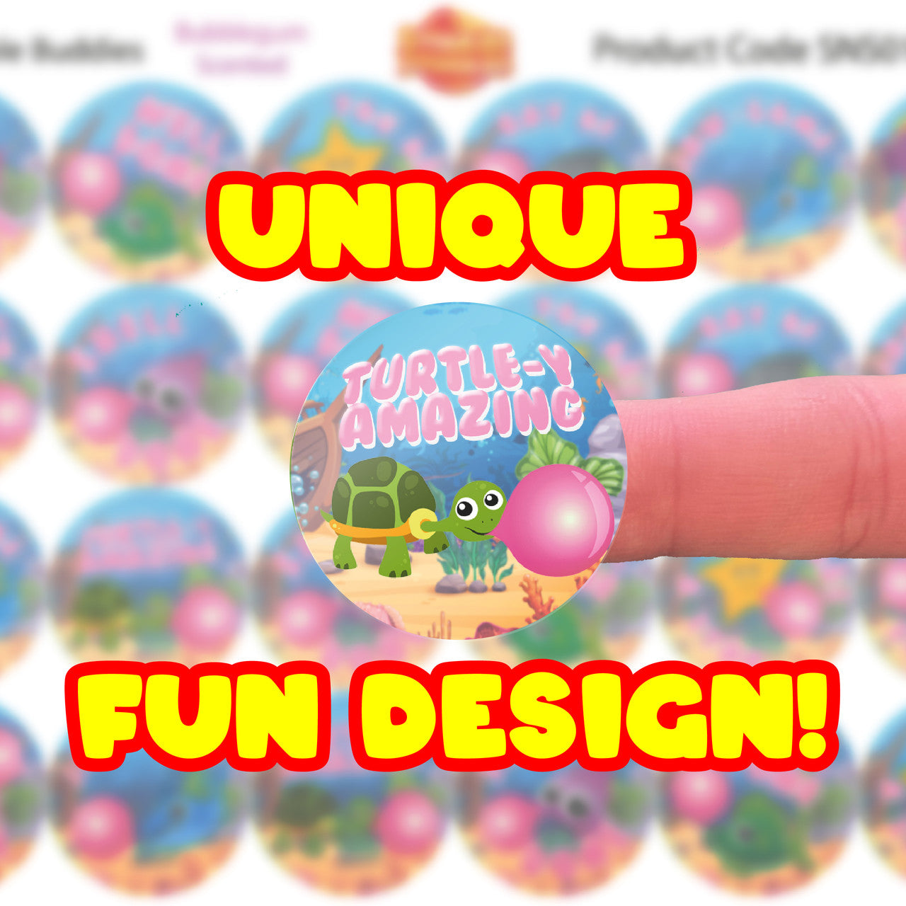 Sticker Stocker - 120 Bubble gum Buddies 30mm Scented Reward Stickers for Teachers, Parents and Party Bags