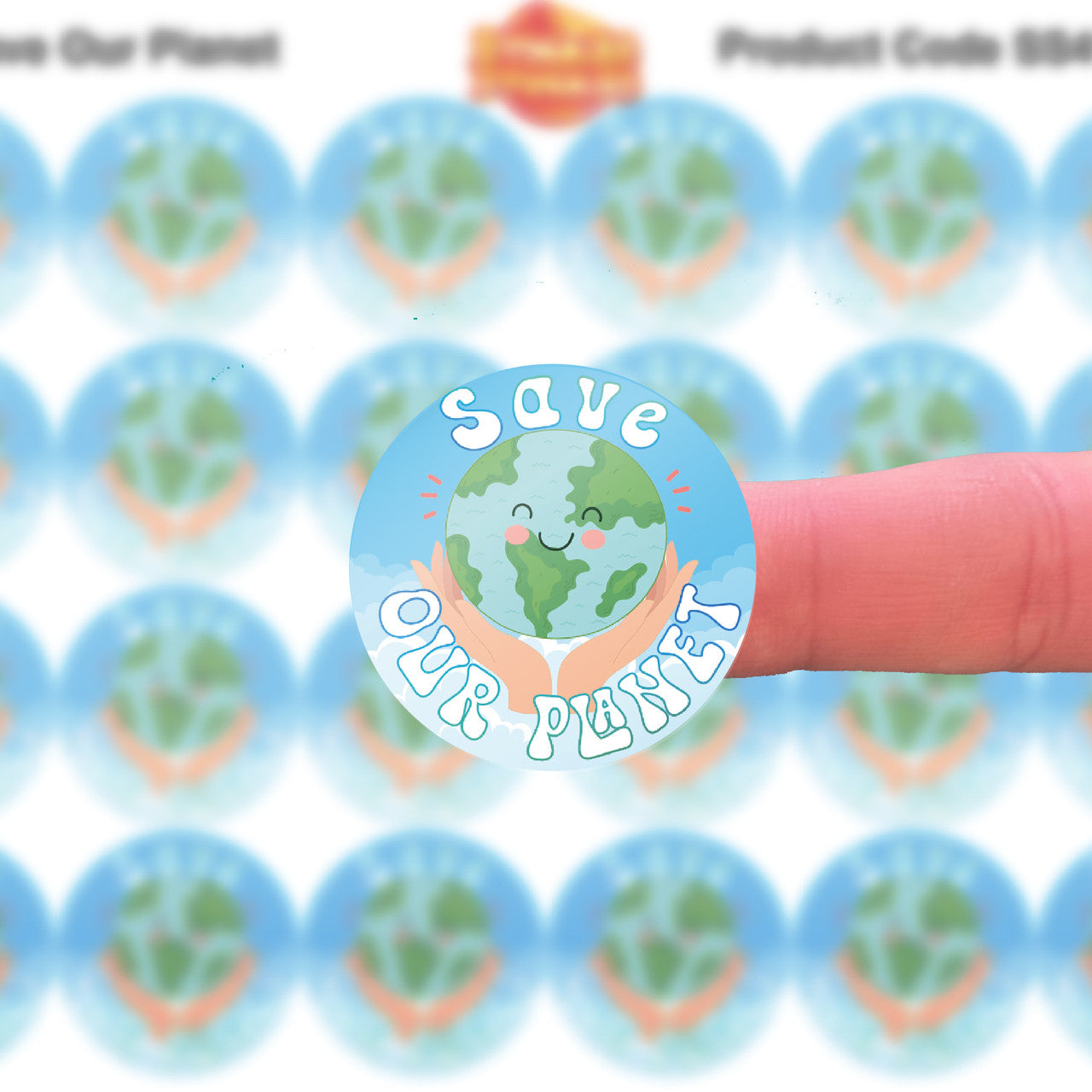 144 Save Our Planet 30mm Reward Stickers for School Teachers, Parents and Nursery