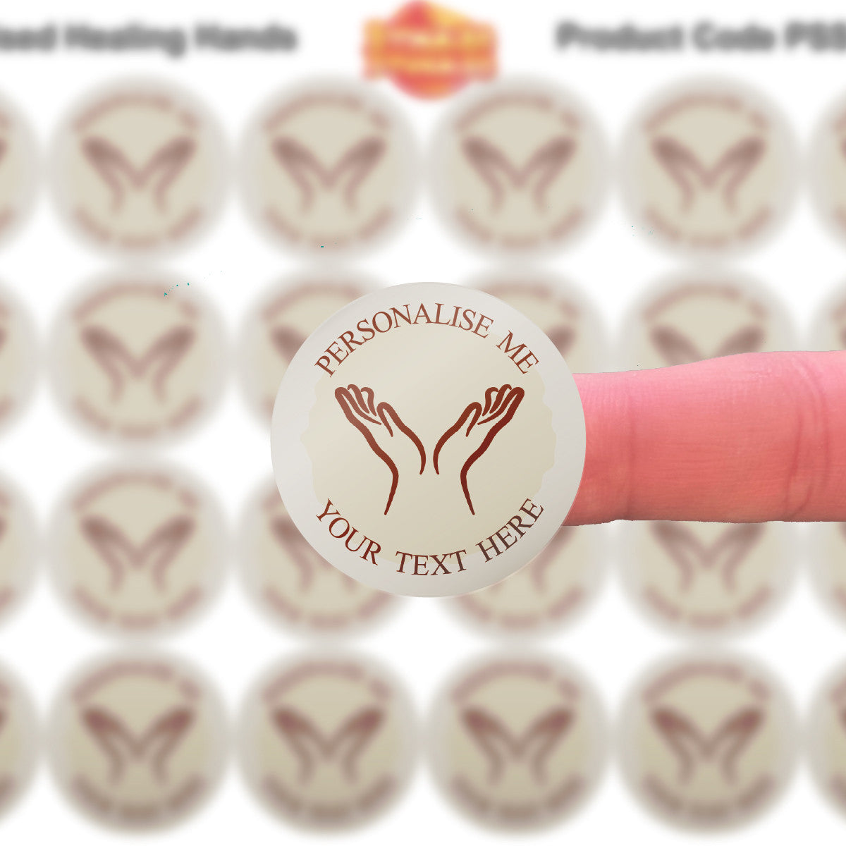 144 Hands Personalised 30mm Reward Stickers for School Teachers