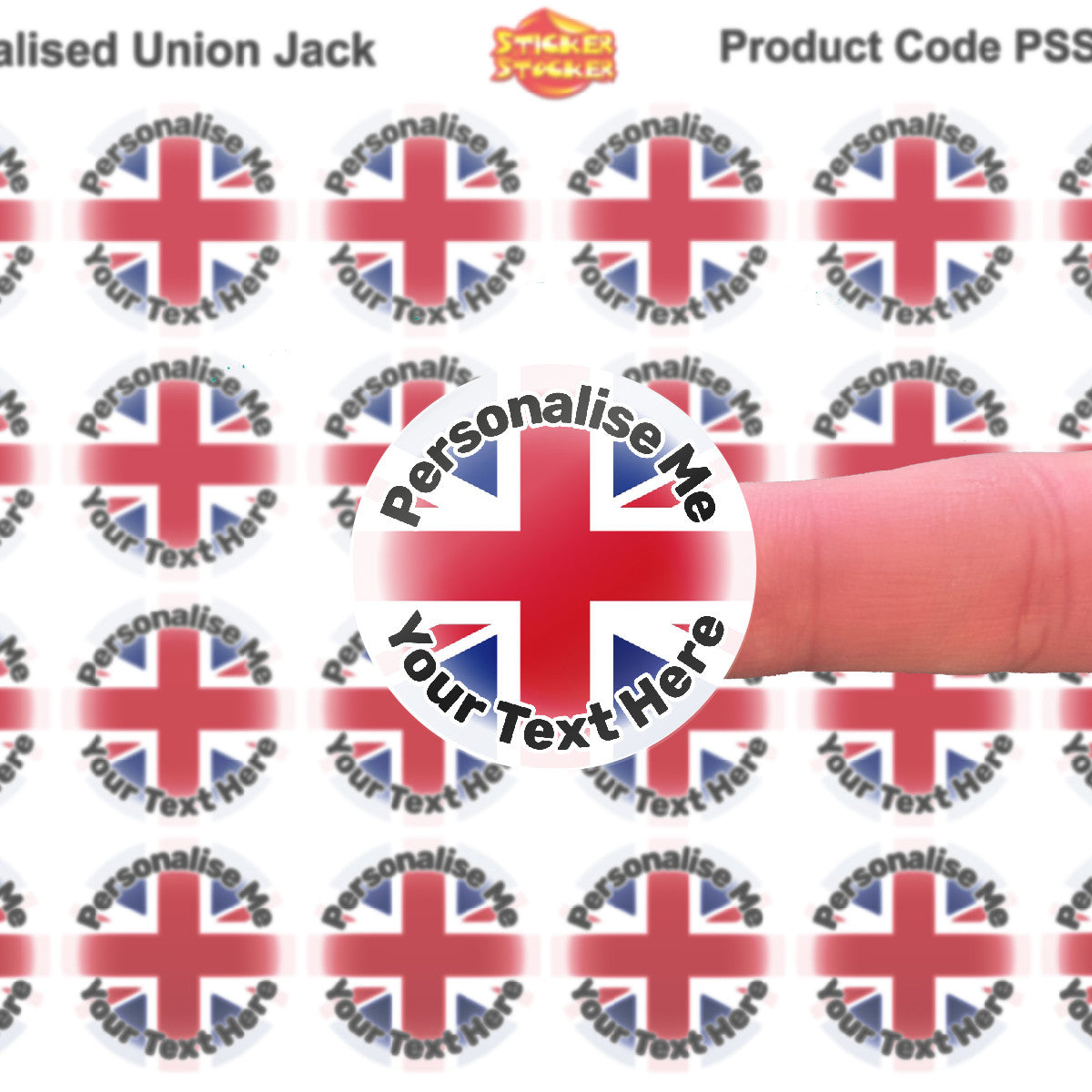 Sticker Stocker 144 Personalised Union Jack 30mm Reward Stickers for School Teachers, Party Bag, Parents and Nursery