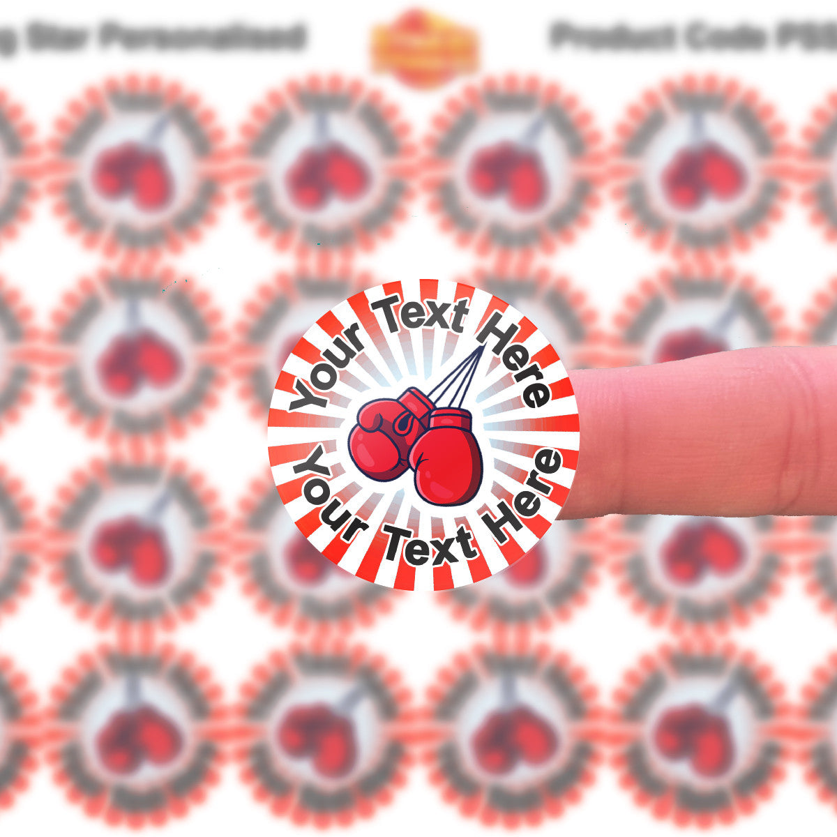 144 Boxing Personalised 30mm Stickers - Rewards for teachers, schools, parents, boxing academies