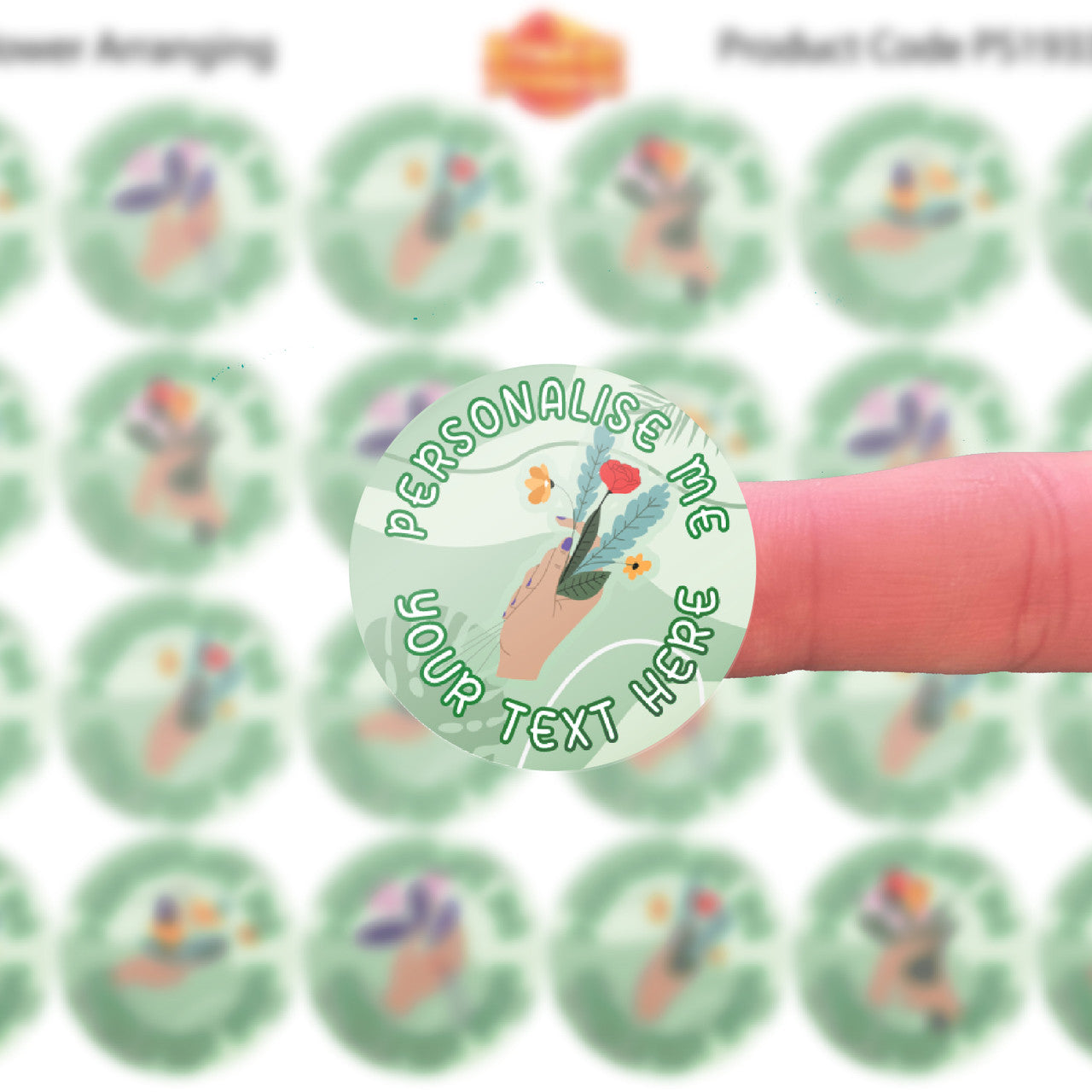 144 Flower Arranging Personalised 30 mm Glossy Stickers Crafting Florist Gift Packaging Seal Labels