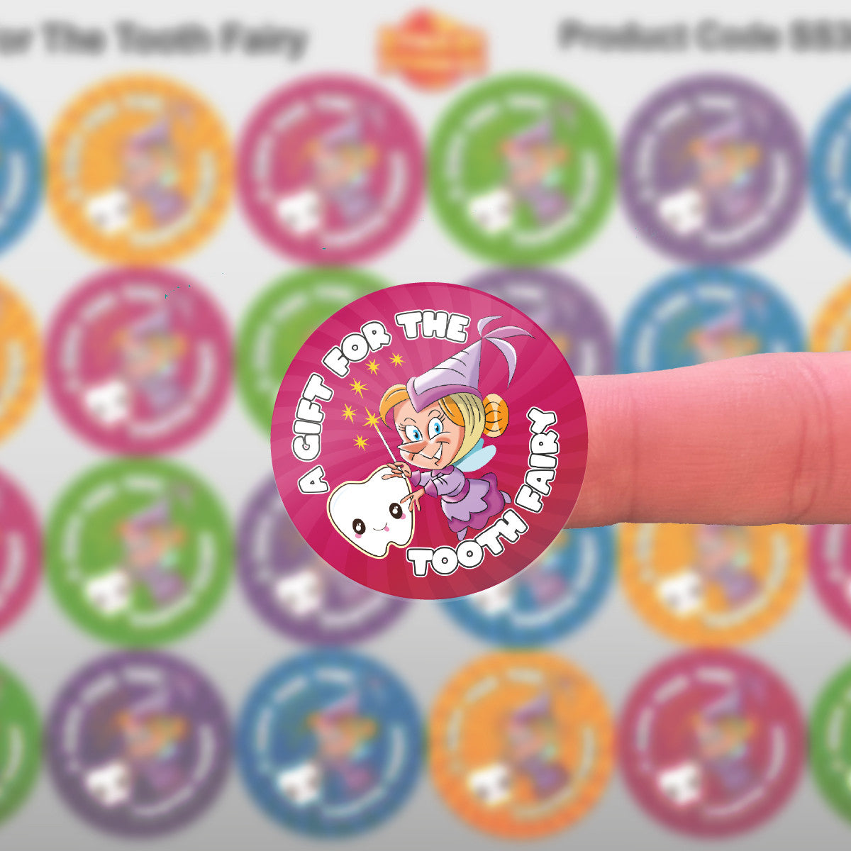 Sticker Stocker - A Gift For The Tooth Fairy - 30mm - 144 Glossy Reward Stickers for Teachers & Parents