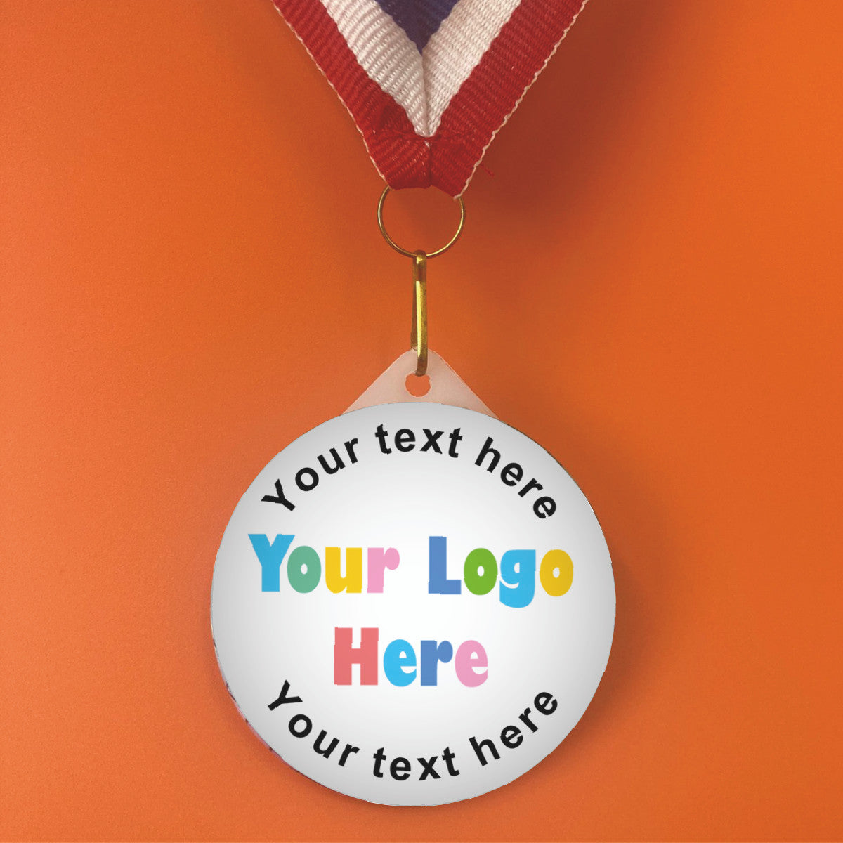 Sticker Stocker - Create your own Medal - your own image and text Large 55mm Plastic Medal FREE Ribbon and Certificate