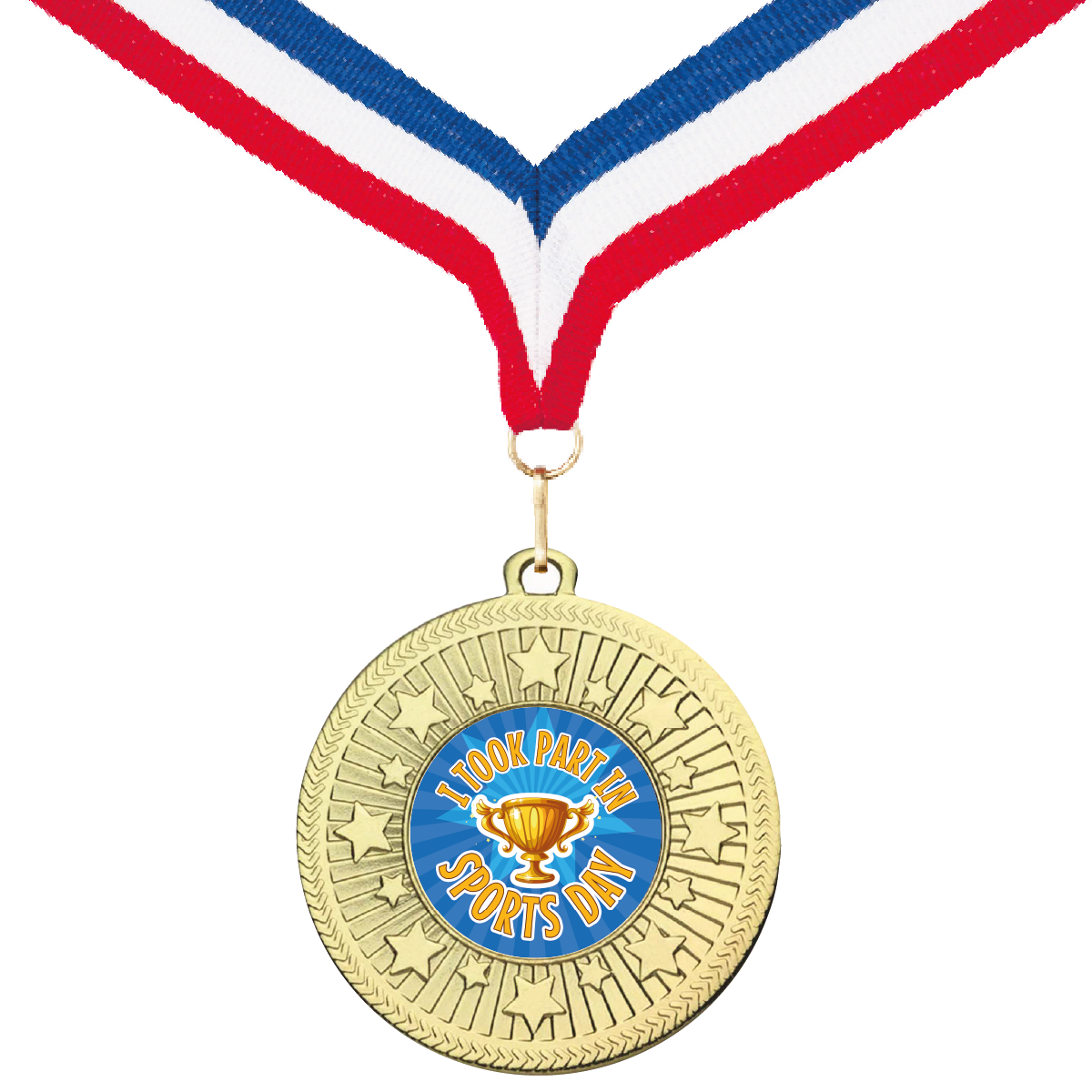 I Took Part in Sports Day Medal FREE Ribbon and Certificate 50mm Metal
