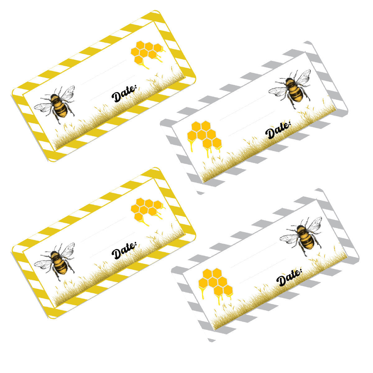 72 Honey Bee Jar Labels, Food Jar Sticker 60mm x 28mm