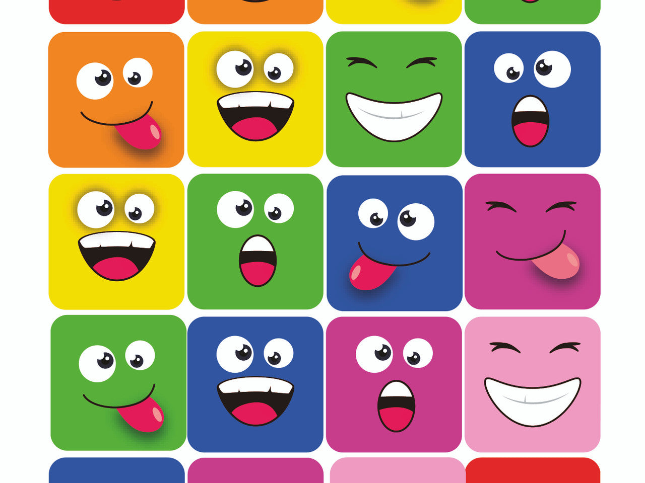 288 Emoji Blox Square Smiles 20mm Shaped Children's Reward Stickers for School Teachers or Nurses