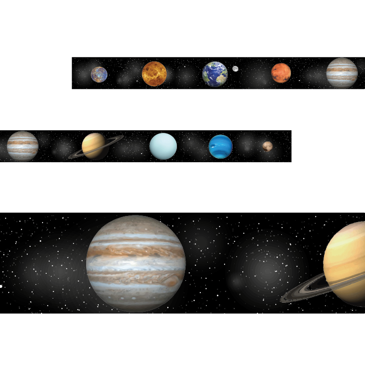 Sticker Stocker - Solar System Planets Classroom Trimmers 14.25m long Notice Board Display Borders