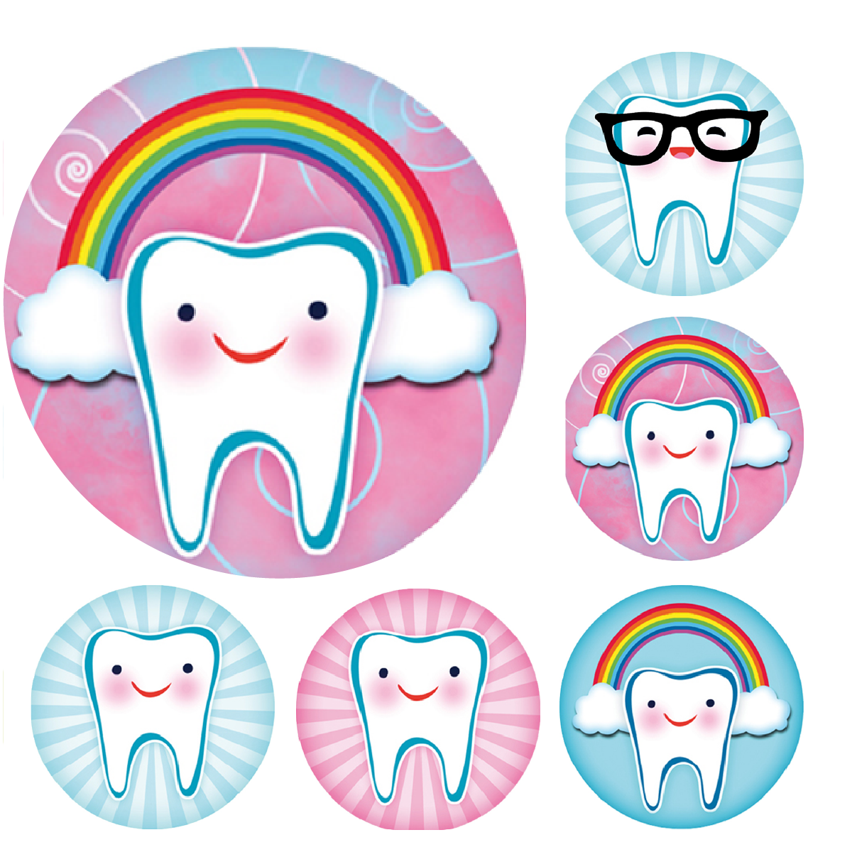 900 Mini Teeth Planner Dots 10mm Spot Stickers for Teachers Planners Parents Dentists