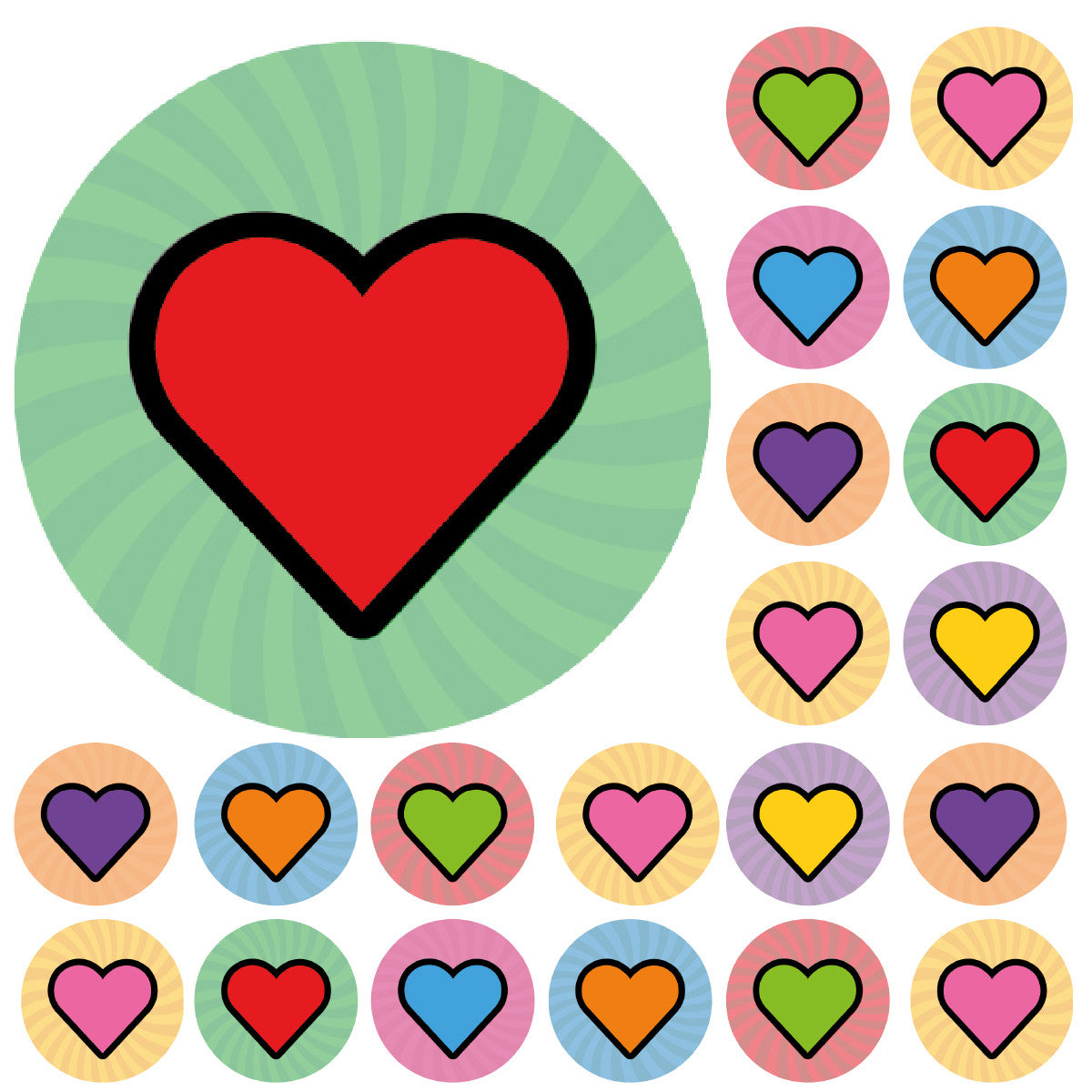 Sticker Stocker - 900 Colourful Mini Heart Dots 10mm Glossy Teacher Reward Stickers Spot Stickers Journal Stickers
