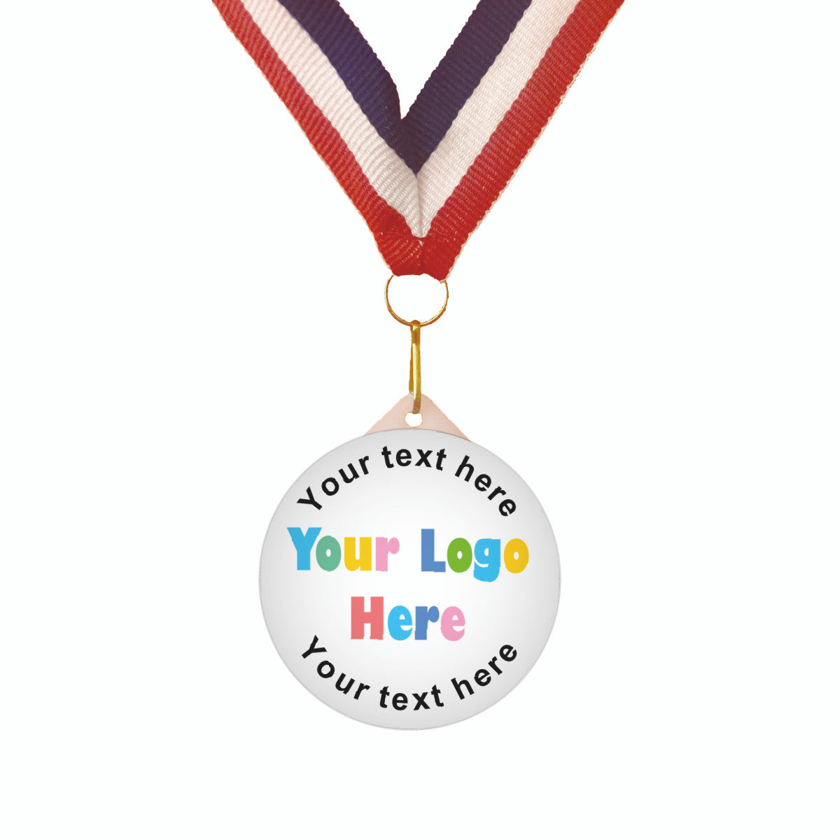 Sticker Stocker - Create your own Medal - your own image and text Large 55mm Plastic Medal FREE Ribbon and Certificate
