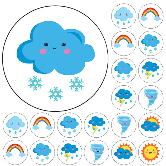 Sticker Stocker 900 Mini Weather 10mm Spot Reward Stickers for Teachers and Planner Charts