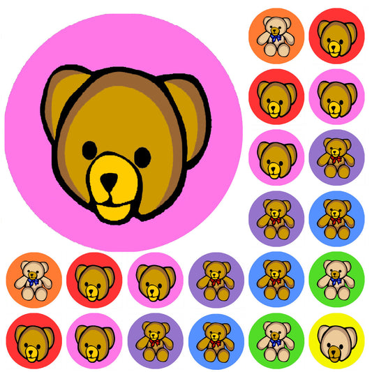 Sticker Stocker 900 Colourful Mini Teddy Bears 10mm Spot Reward Stickers for Teachers and Planner Charts
