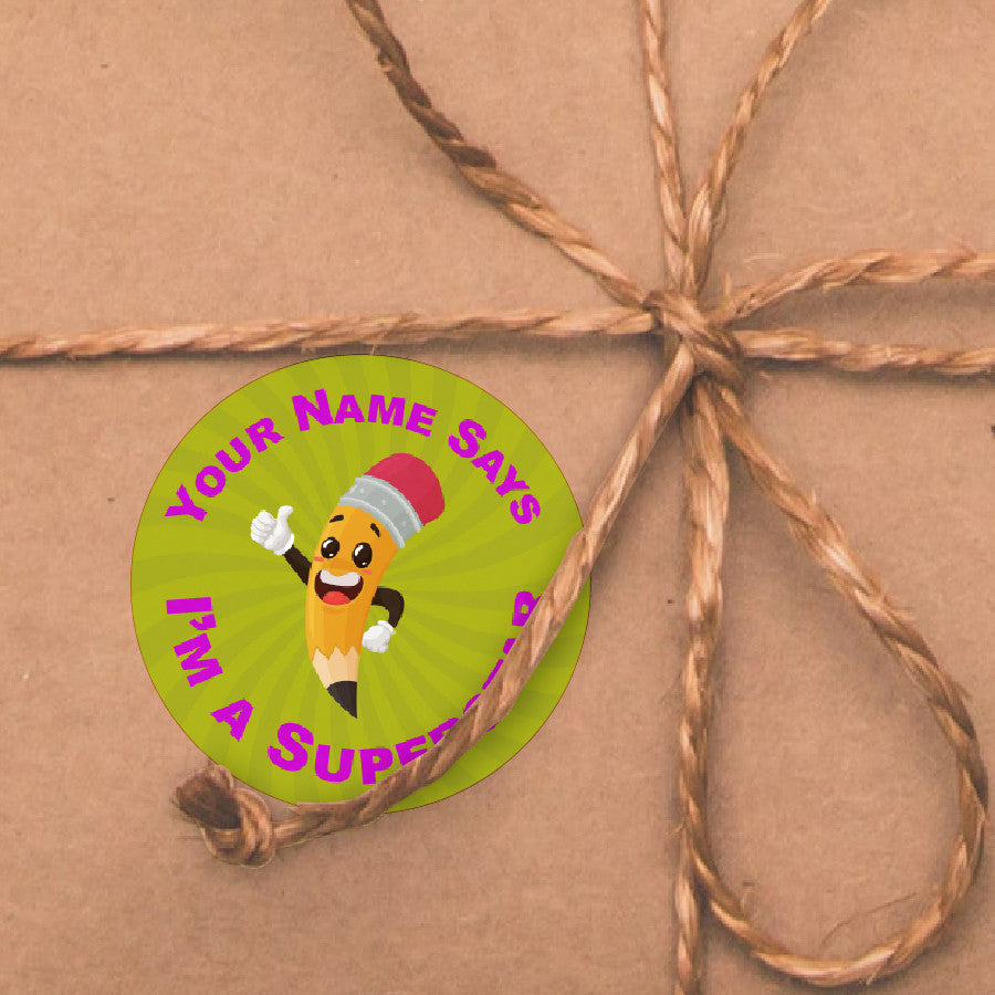 144 Personalised School Time Praise Words 30mm Reward Stickers for School Teachers, Parents and Nursery