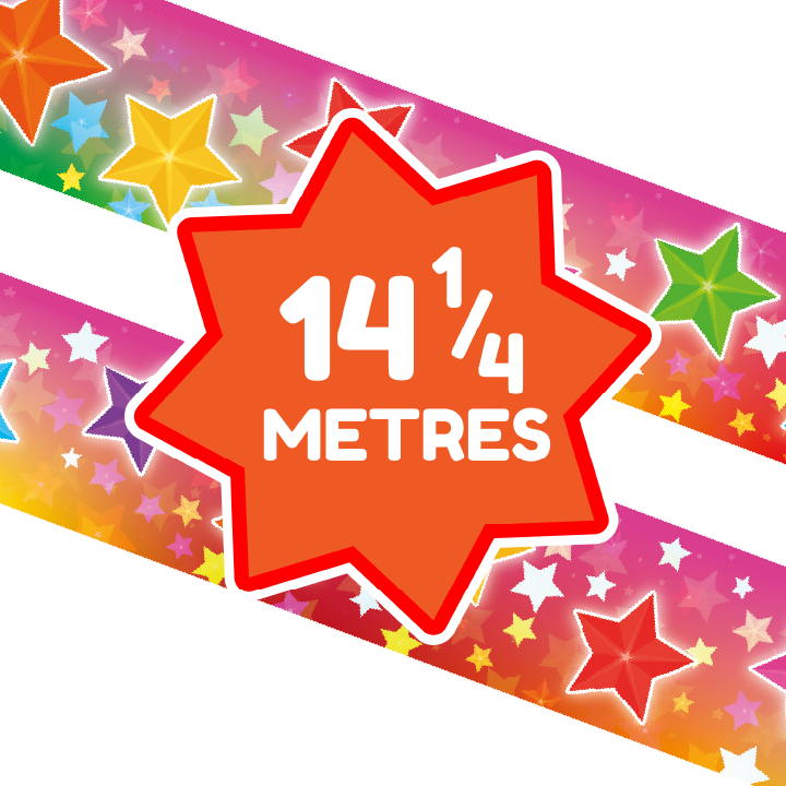 Sticker Stocker - Rainbow and Stars Classroom Trimmers 14.25m long Notice Board Display Borders