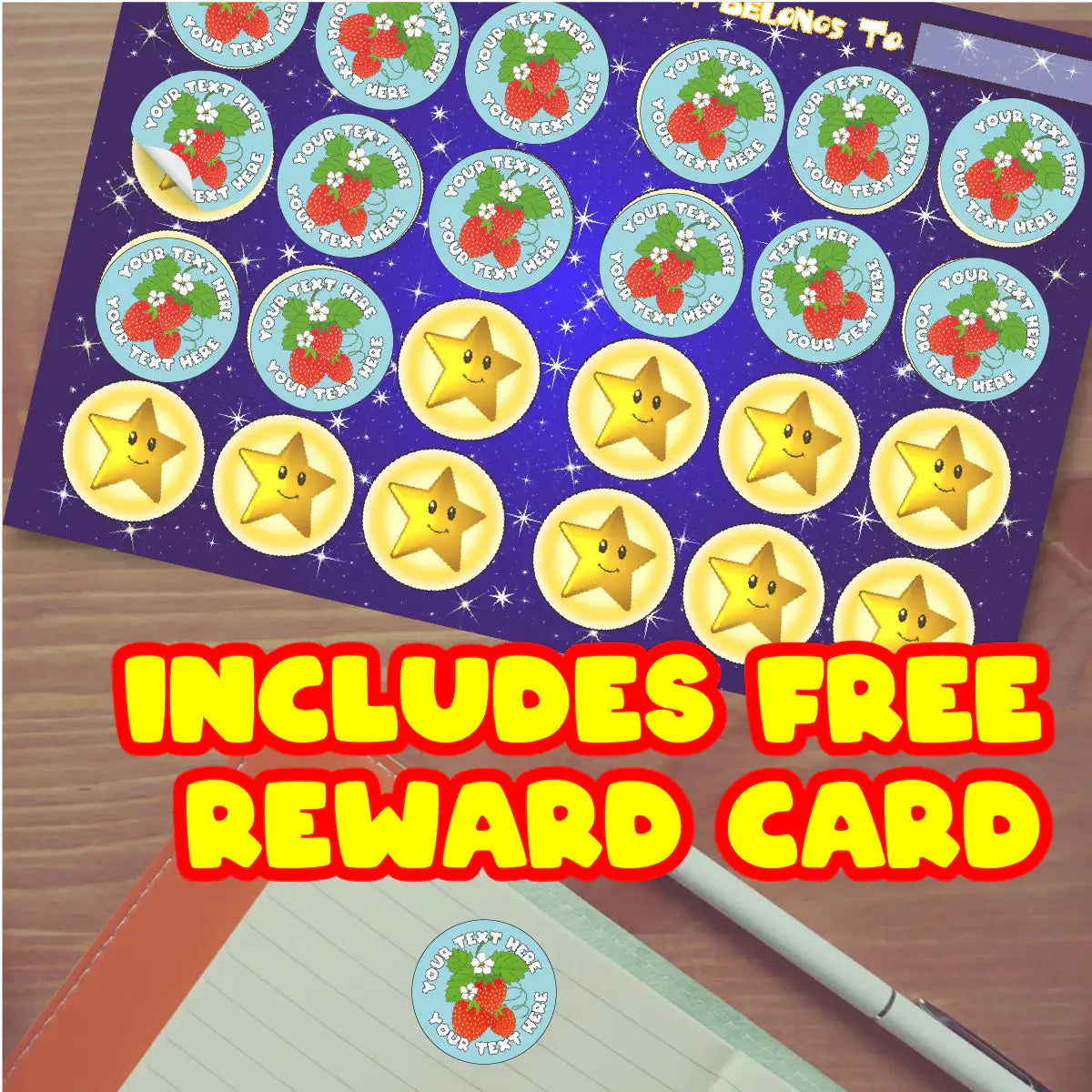 Personalised Strawberry Fruit Picking Glossy Stickers - Pick Your Size - Packaging Label