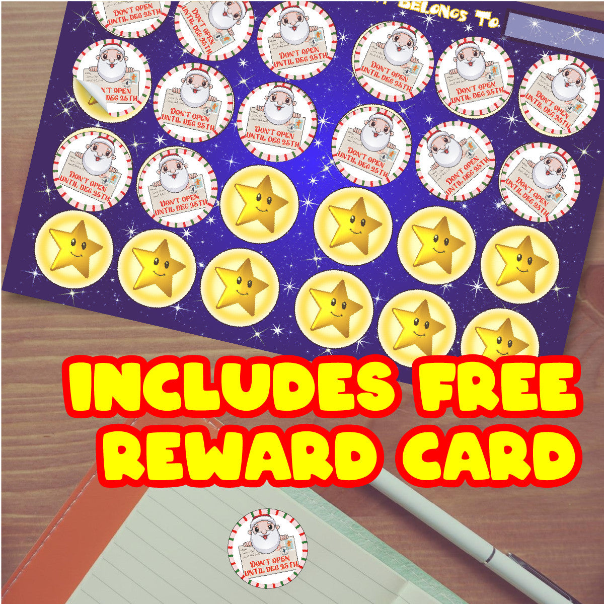 144 Don't Open Until Dec 25th Christmas Santa Stickers for Teachers, Parents 30mm diameter