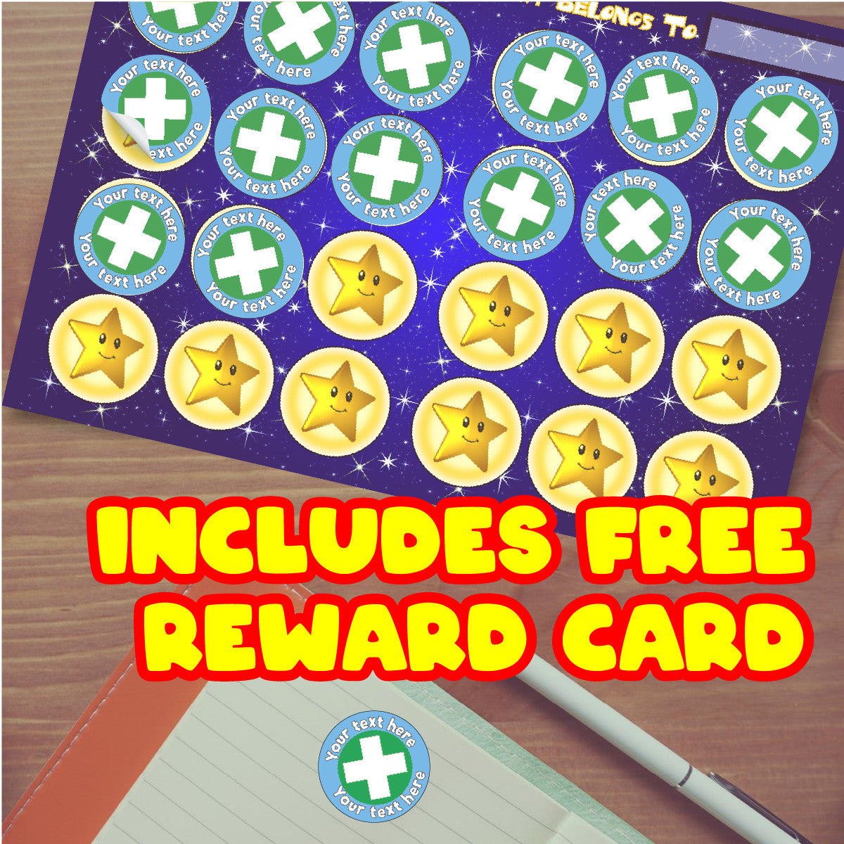 144 Personalised First Aid 30mm Reward Stickers for School Teachers, Parents, Doctors and Hospitals