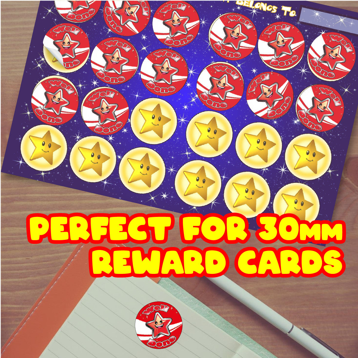120 Cola Well Done Scented 30mm Reward Stickers for Teachers, Parents and Party Bags
