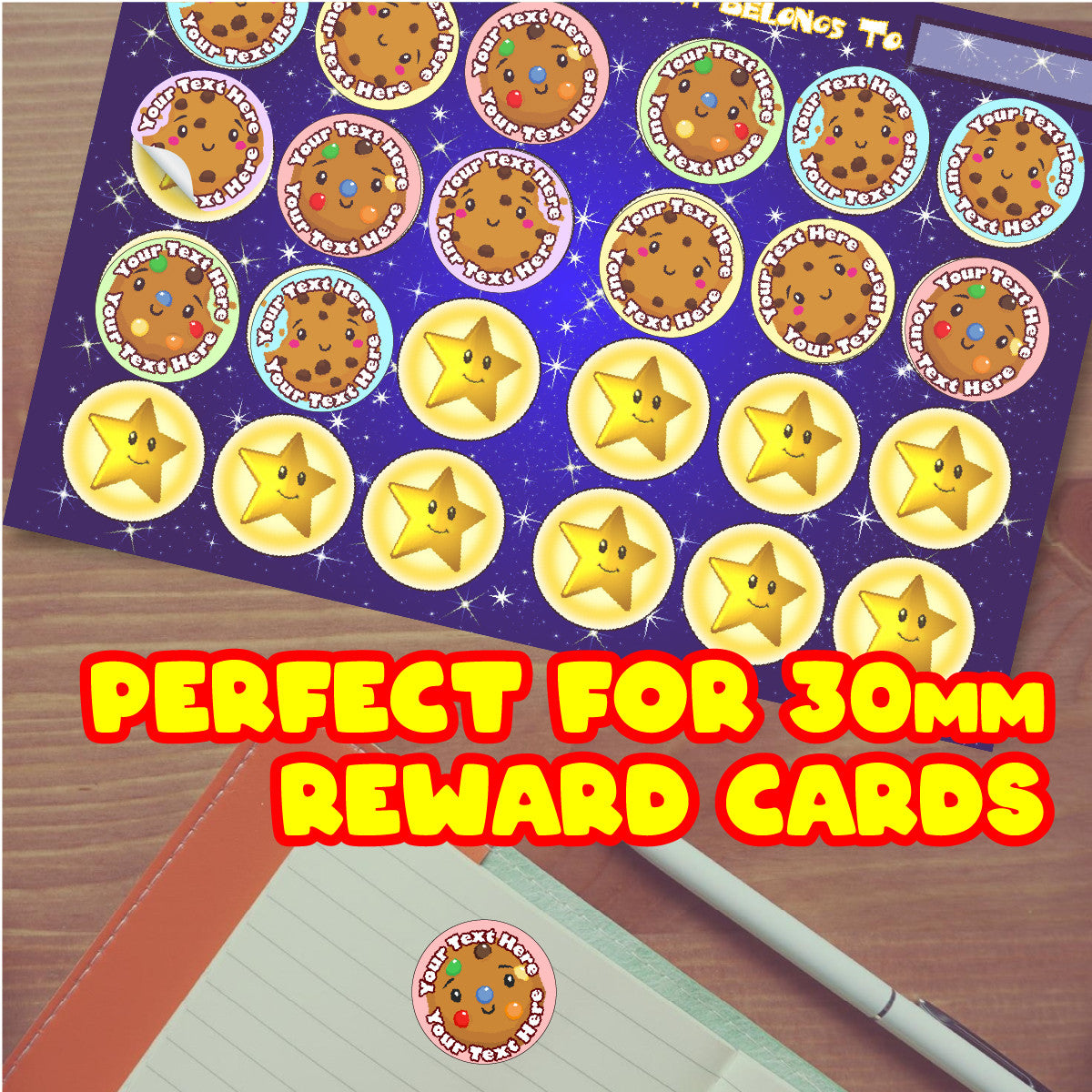 120 Chocolate Scented Personalised Stickers - Smart Cookie - Personalised 30 mm Scented Stickers - For Teachers Nursery Parents