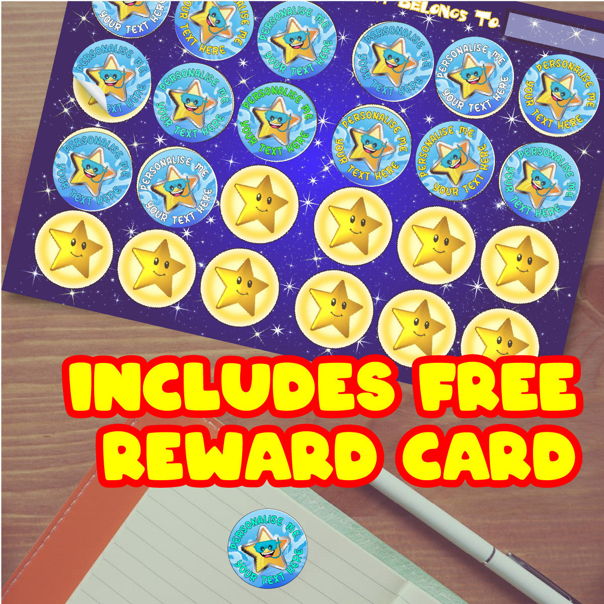 144 Personalised 30mm Swimming Children Reward Stickers for Swim School Teachers
