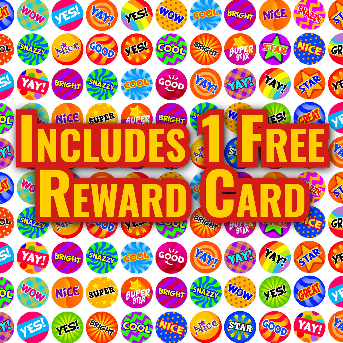 Sticker Stocker - 900 Colourful Cool Mini Praise Word Dots 10mm Glossy Spot Stickers - Journal Tracker Stickers