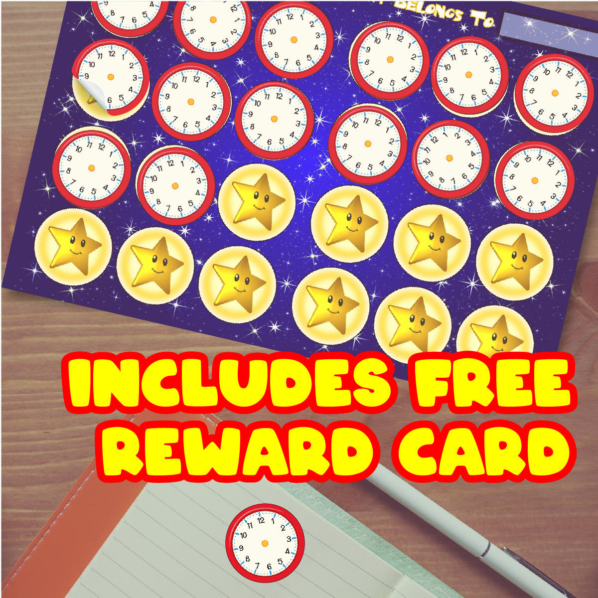 144 Blank Clocks - 30mm - Glossy Reward Stickers for Teachers & Parents