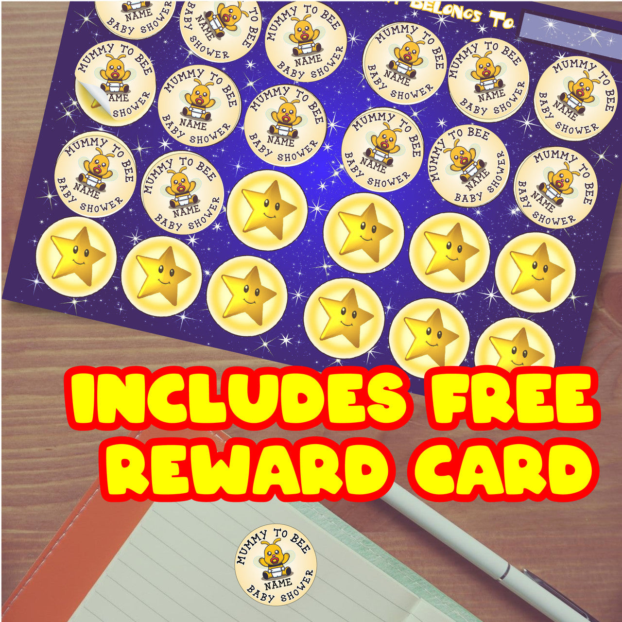 144 Mummy To Bee Baby Shower 30mm Reward Stickers for School Teachers, Parents and Nursery