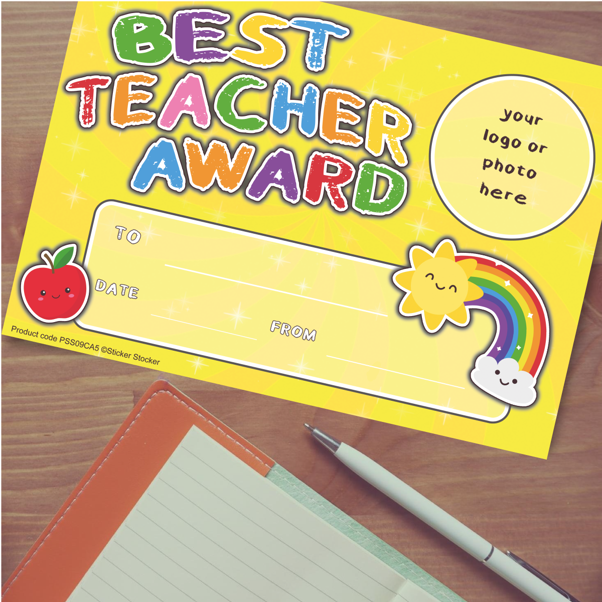 Personalised Best Teacher Award certificates for school teachers, 250gsm A5 silk finish Photo Paper