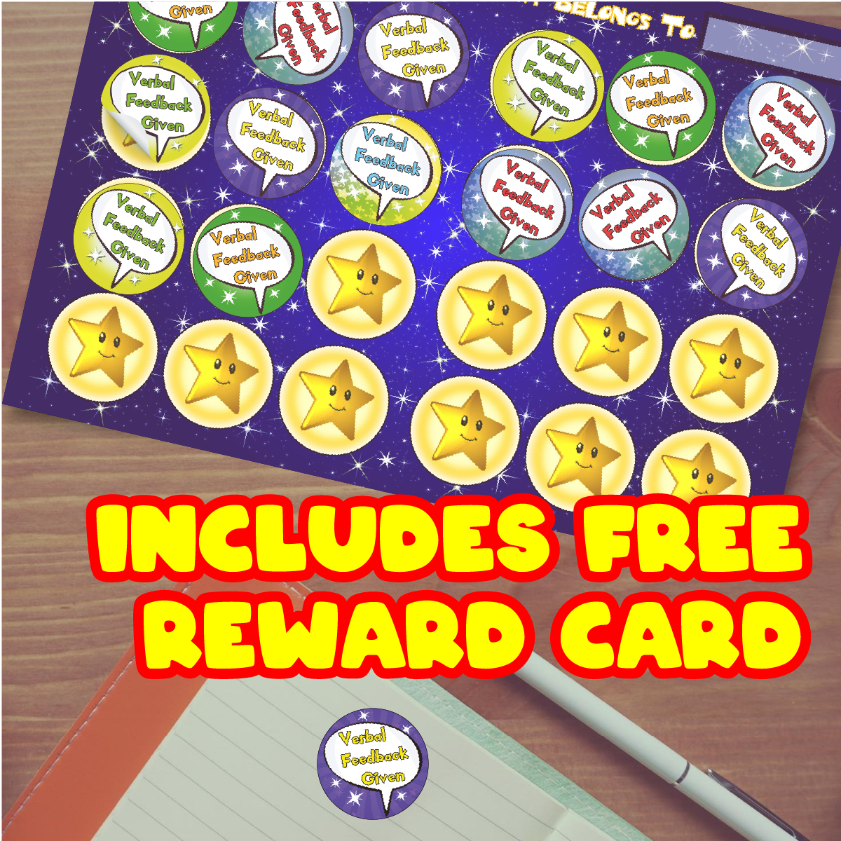Sticker Stocker 144 Verbal Feedback Given 30mm Reward Stickers for Teachers, Parents and Party Bags