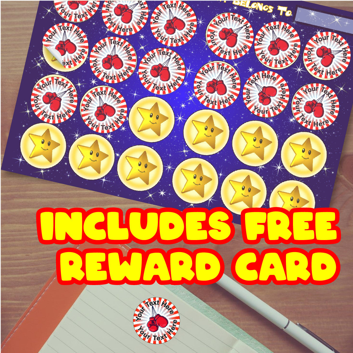 144 Boxing Personalised 30mm Stickers - Rewards for teachers, schools, parents, boxing academies