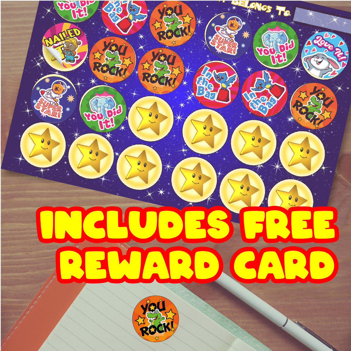 Sticker Stocker -144 Animal Friends Stickers - 30mm Glossy Reward Stickers for Teachers & Parents