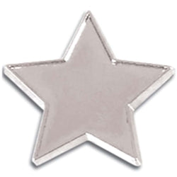 Star Pin Badge and Fastener 20mm Flat Metal Gold Silver or Bronze