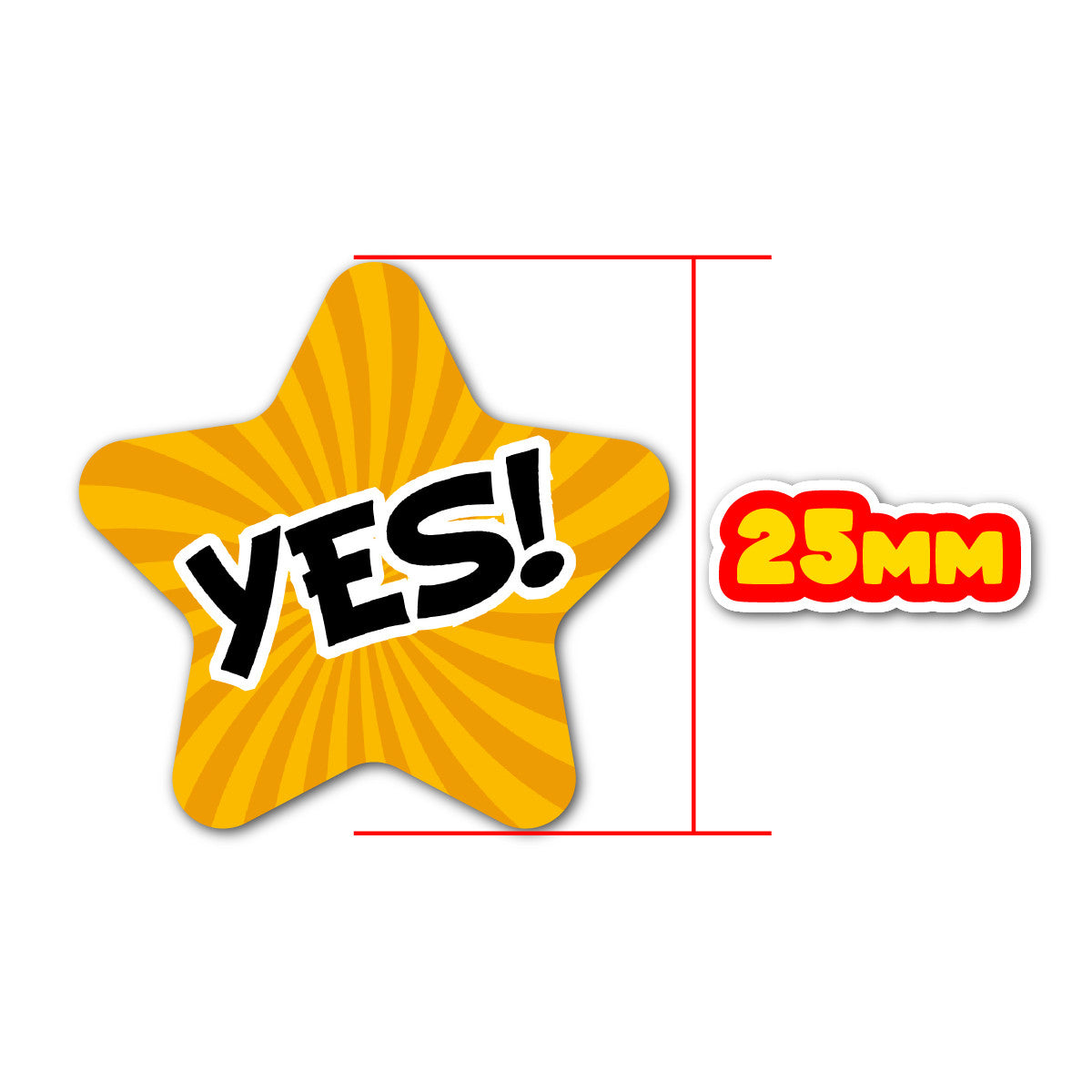 Sticker Stocker - 210 Positive Praise Stars 25mm Shaped Children's Reward Stickers for School Teachers