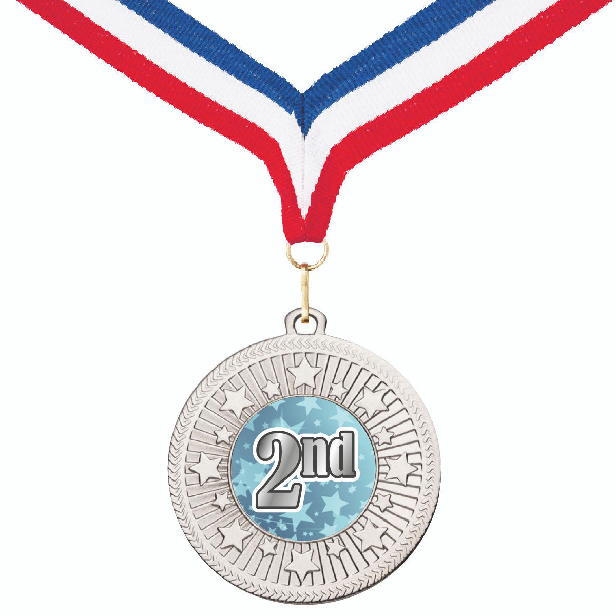 Sticker Stocker -Galaxy Star Place Medal with FREE Ribbon and Certificate 50mm Metal Gold 1st, silver 2nd or bronze 3rd
