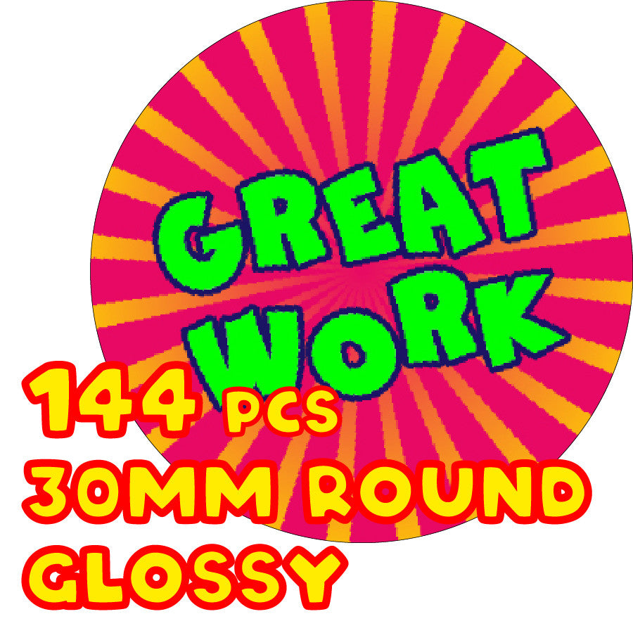Sticker Stocker - 144 Positive Praise Words - 30mm - Glossy Reward Stickers for Teachers & Parents